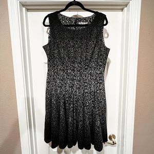 Eliza J A-line dress, sz 16 (black/white gradient print)